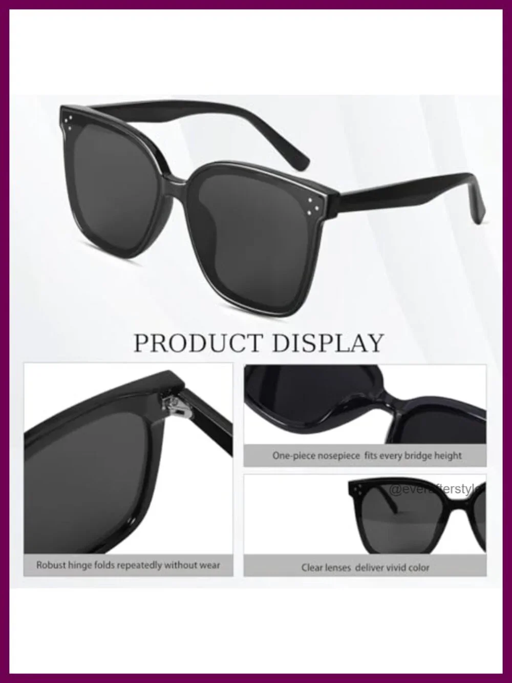 Vintage Oversized Square Sunglasses 3 Pack UV Protection PC/TAC